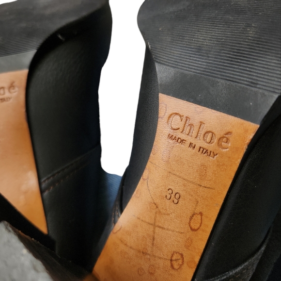 SOLD Chloe Black Grain Pebble Leather OTK Over The Knee Thigh High Boot 9 IT 39 - Picture 14 of 16